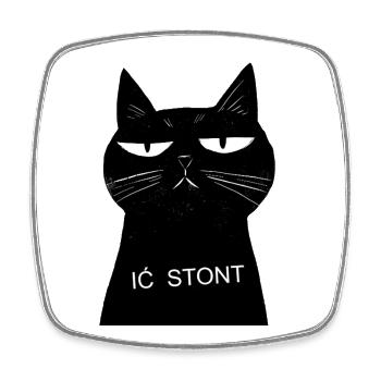 Chat Noir et Stont - Magnet carré - blanc - Devant