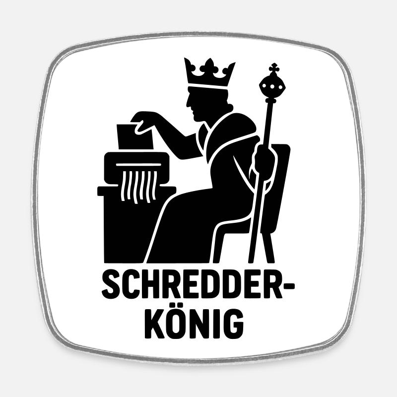 schredder könig - Viereckiger Kühlschrankmagnet - Weiß