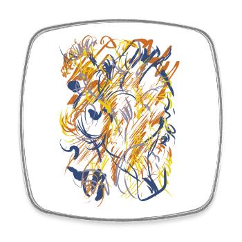Abstract - Square fridge magnet - white - Front