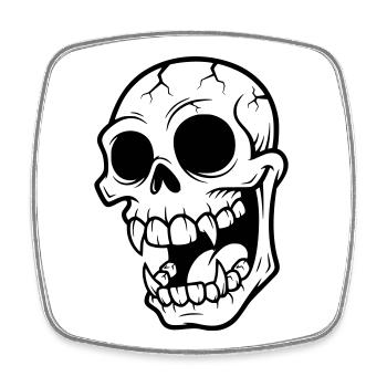 Mad Vampire Skull - Square fridge magnet - white - Front