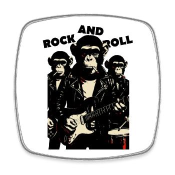 Rock and Roll Monkey band - Square fridge magnet - white - Front