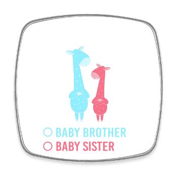 Gender Reveal - Viereckiger Kühlschrankmagnet - Weiß - Vorne