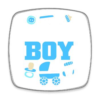 Gender Reveal Team Boy - Viereckiger Kühlschrankmagnet - Weiß - Vorne