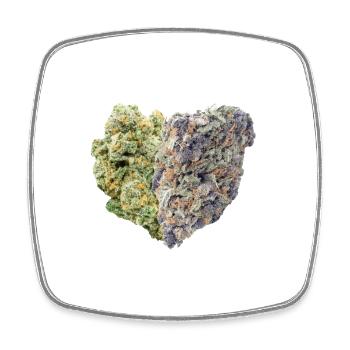 Weed Bud Cannabis Heart Love 420 - Square fridge magnet - white - Front