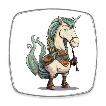 Unicorn Bagpipe Motif - Square fridge magnet - white - Front