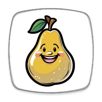 Dessin animé Happy Pear Kawaii - Magnet carré - blanc - Devant