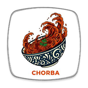 Bol de soupe Chorba dynamique - Magnet carré - blanc - Devant