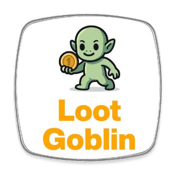 Loot Goblin im Grind-Modus - Viereckiger Kühlschrankmagnet - Weiß - Vorne