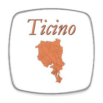 Ticino Karte im Rosé Ton - Viereckiger Kühlschrankmagnet - Weiß - Vorne