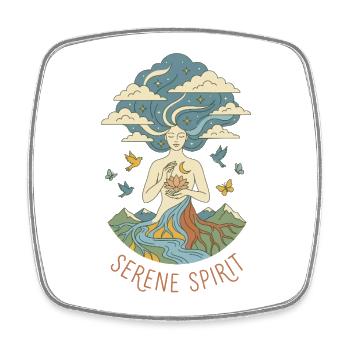 Gelassener Geist – Mystical Nature Yoga - Viereckiger Kühlschrankmagnet - Weiß - Vorne