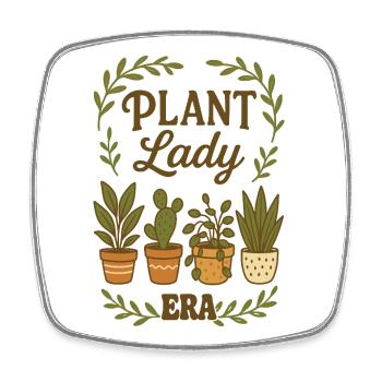 Lady Plant Green-Ära - Viereckiger Kühlschrankmagnet - Weiß - Vorne
