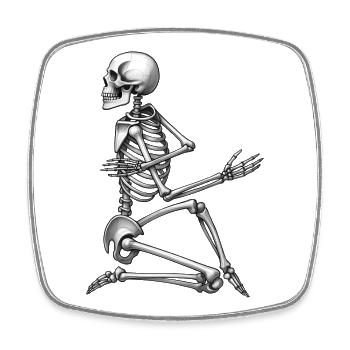 SKELETON DANCER - black & white - Magnet carré - blanc - Devant