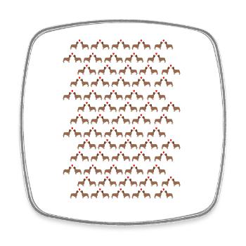 Dachshund Heart Dogs Dachshunds - Square fridge magnet - white - Front