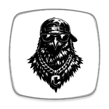 Hawkey - Square fridge magnet - white - Front
