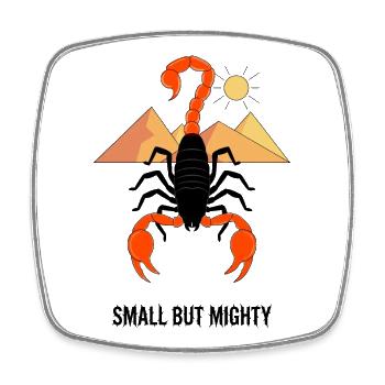 Petit mais puissant Scorpion - Magnet carré - blanc - Devant