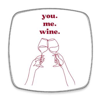 Toi. Moi. du vin. - Magnet carré - blanc - Devant