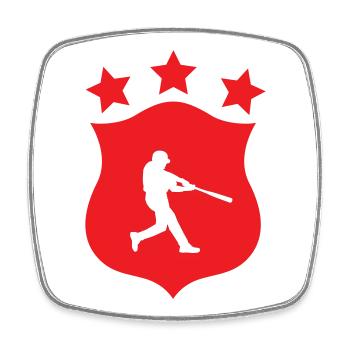 Baseball - Sports - Square fridge magnet - white - Front