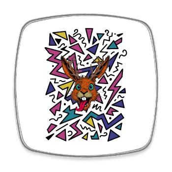 Raurackl 90s - Square fridge magnet - white - Front