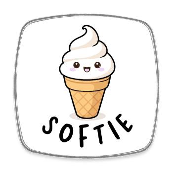 Softie Softeis Lover Eiscreme Icon Geschenk - Viereckiger Kühlschrankmagnet - Weiß - Vorne