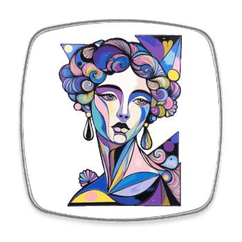 psychedelic surrealism - Square fridge magnet - white - Front