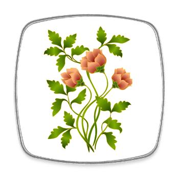 Blumen - Viereckiger Kühlschrankmagnet - Weiß - Vorne