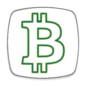 Bitcoin Logo Outline Neon Minimalist - Square fridge magnet - white - Front