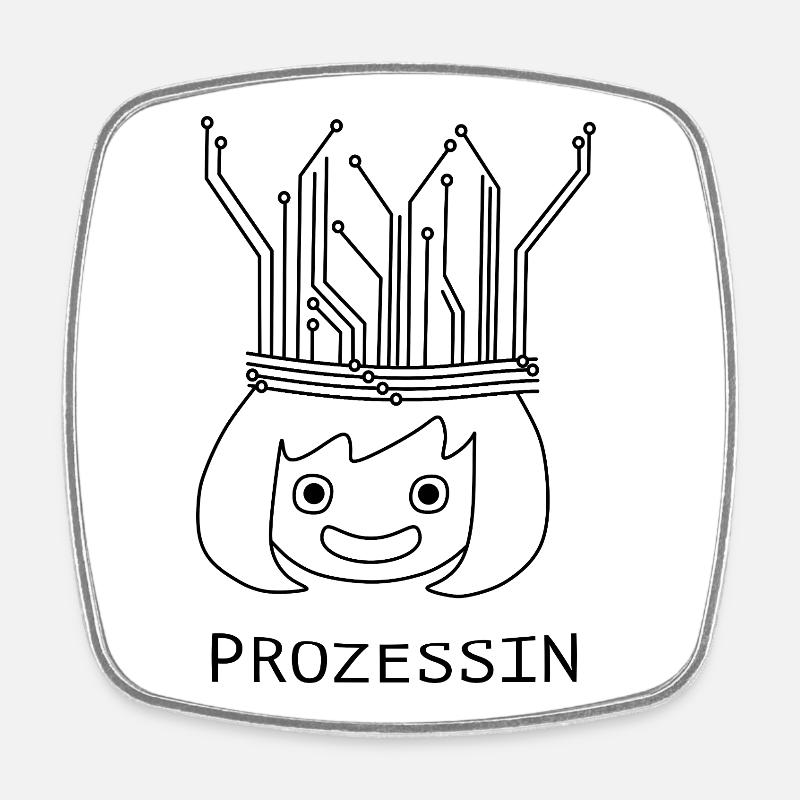 Prozessin mit Tech-Krone - Viereckiger Kühlschrankmagnet - Weiß