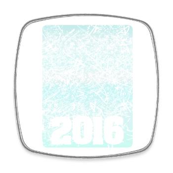 2016 - Viereckiger Kühlschrankmagnet - Weiß - Vorne