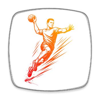 En résumé, handball masculin - Magnet carré - blanc - Devant