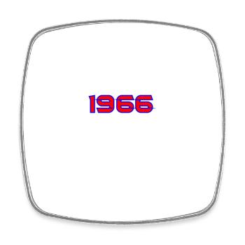 1966 Retro Neon Typography - Square fridge magnet - white - Front
