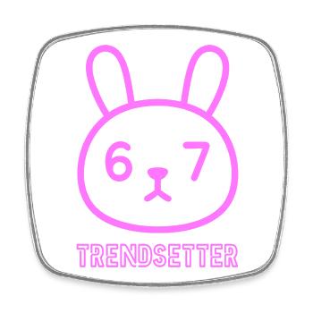 Neon Bunny 67 : Un lanceur de tendances - Magnet carré - blanc - Devant