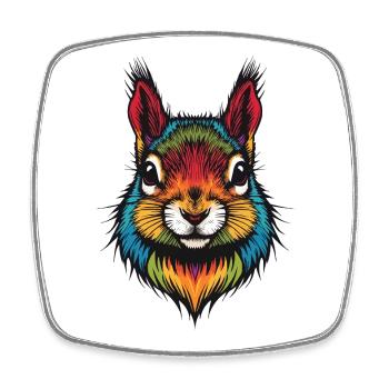 Colorful squirrel animal color explosion - Square fridge magnet - white - Front