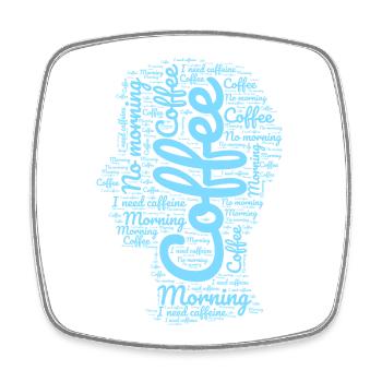 Café du matin en lettres - Magnet carré - blanc - Devant