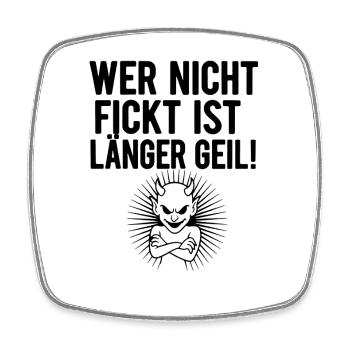 Geiler Teufel Grafik - Viereckiger Kühlschrankmagnet - Weiß - Vorne