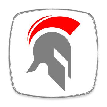 Spartanischer Helm - Viereckiger Kühlschrankmagnet - Weiß - Vorne