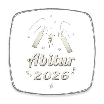 Abitur 2026 Feuerwerk Abi 2026 Matura 2026 - Viereckiger Kühlschrankmagnet - Weiß - Vorne