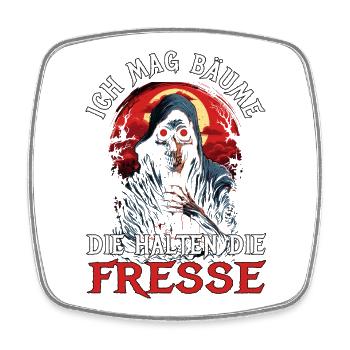 Ich mag Bäume - Die halten die Fresse - Viereckiger Kühlschrankmagnet - Weiß - Vorne