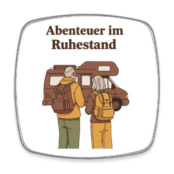 Abenteuer im Ruhestand Caravanreise - Viereckiger Kühlschrankmagnet - Weiß - Vorne