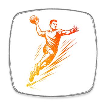 Modern Handball Artwork for Men - Square fridge magnet - white - Front