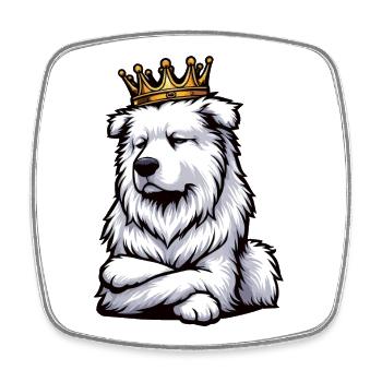 Chiens bergers blancs bergers - Magnet carré - blanc - Devant