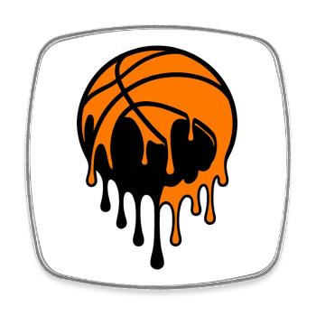 Dripping Basketball Street Art Design - Square fridge magnet - white - Front