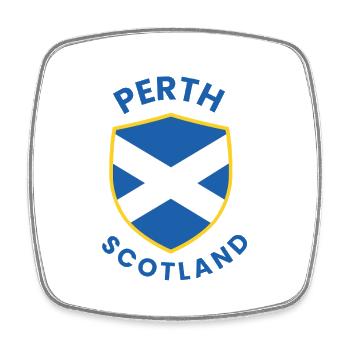 Perth Schottlands Wappenschild - Viereckiger Kühlschrankmagnet - Weiß - Vorne