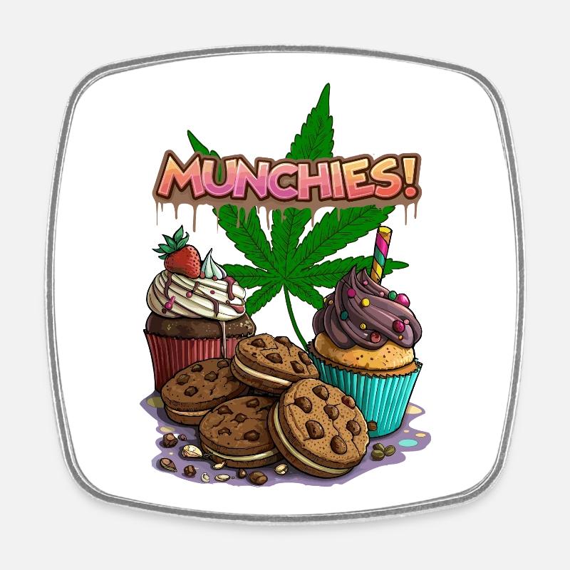 Munchies - Square fridge magnet - white