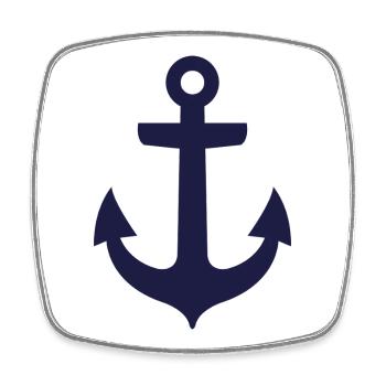 Anchor - Square fridge magnet - white - Front