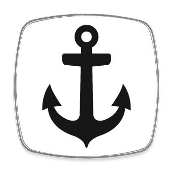 Anchor - Square fridge magnet - white - Front