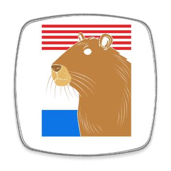 Don't Worry Be Capy Capybara - Square fridge magnet - white - Front