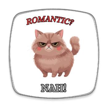 Die Null-Bock-Katze - Viereckiger Kühlschrankmagnet - Weiß - Vorne