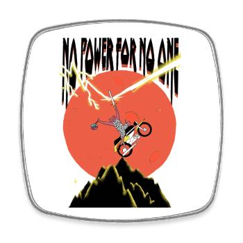 No_Power_for_no_one - Viereckiger Kühlschrankmagnet - Weiß - Vorne