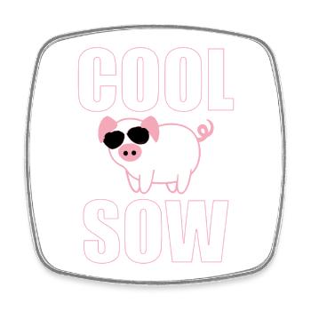 Cool Sow Pig with Sunglasses | Funny Farm Style - Viereckiger Kühlschrankmagnet - Weiß - Vorne
