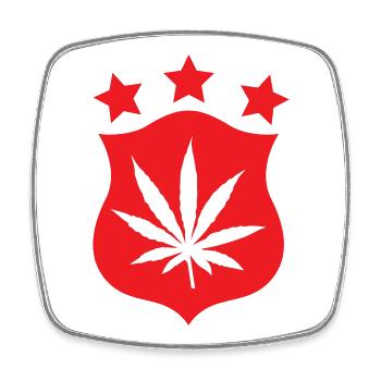 Cannabis - Weed - Legalize - Magnet carré - blanc - Devant